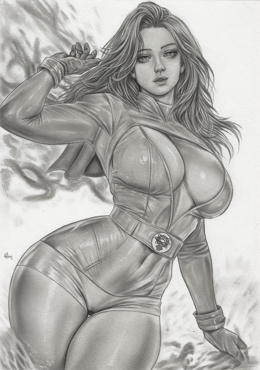 Atom Eve Pin-Up Original Art
